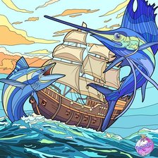 Схема вышивки «море»