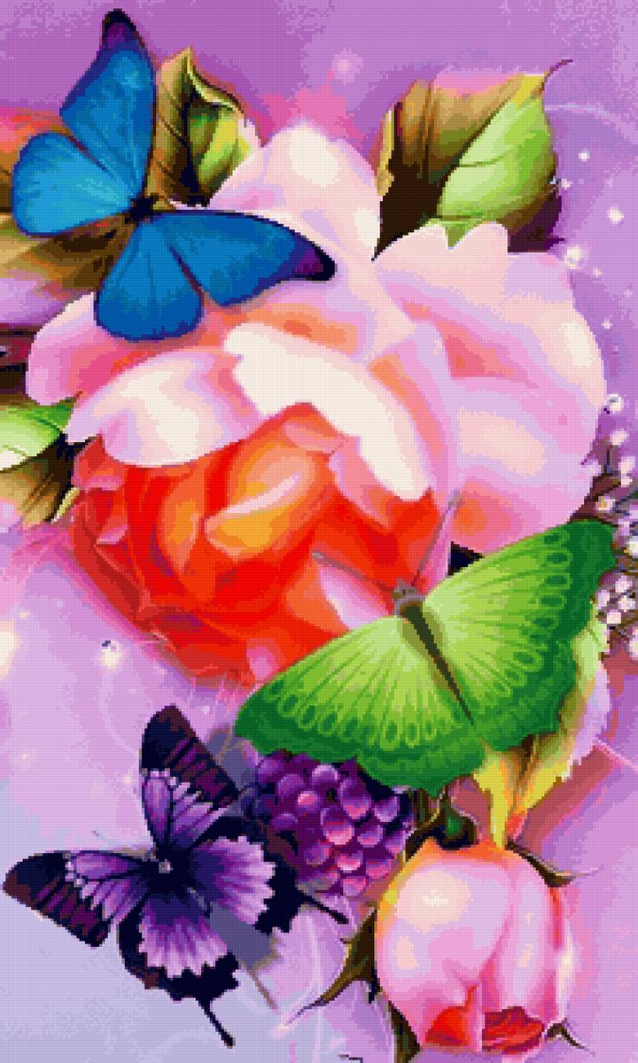 Бабочки 3 - канва можно использовать с 14 и 16 - 18 - предпросмотр