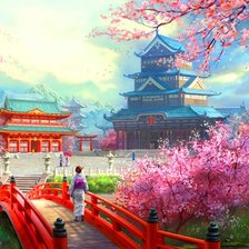 Схема вышивки «на красном мосту»