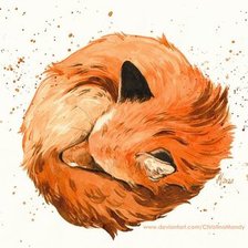 Схема вышивки «лис спит»