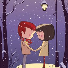 Схема вышивки «Влюбленные»