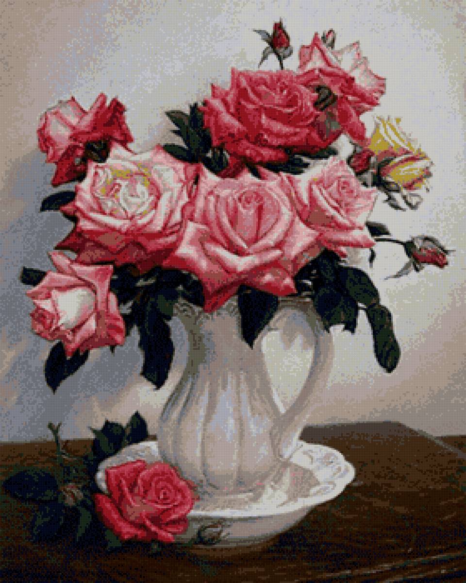 Розы - ваза, розы - предпросмотр