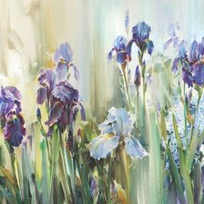 Схема вышивки «ирисы»