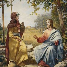 Схема вышивки «Иисус и самарянка»