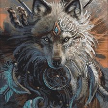 Схема вышивки «Волк»