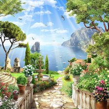 Схема вышивки «вид на море-1»