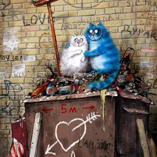 Схема вышивки «Кошки на помойке»