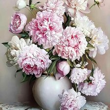 Схема вышивки «Пионы в вазе»