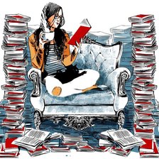 Схема вышивки «Любительница книг»