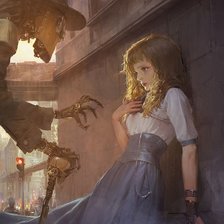 Схема вышивки «Girl and robot»