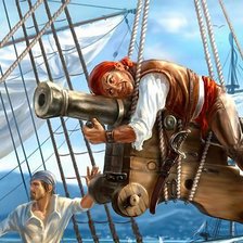 Схема вышивки «пират на пушке»