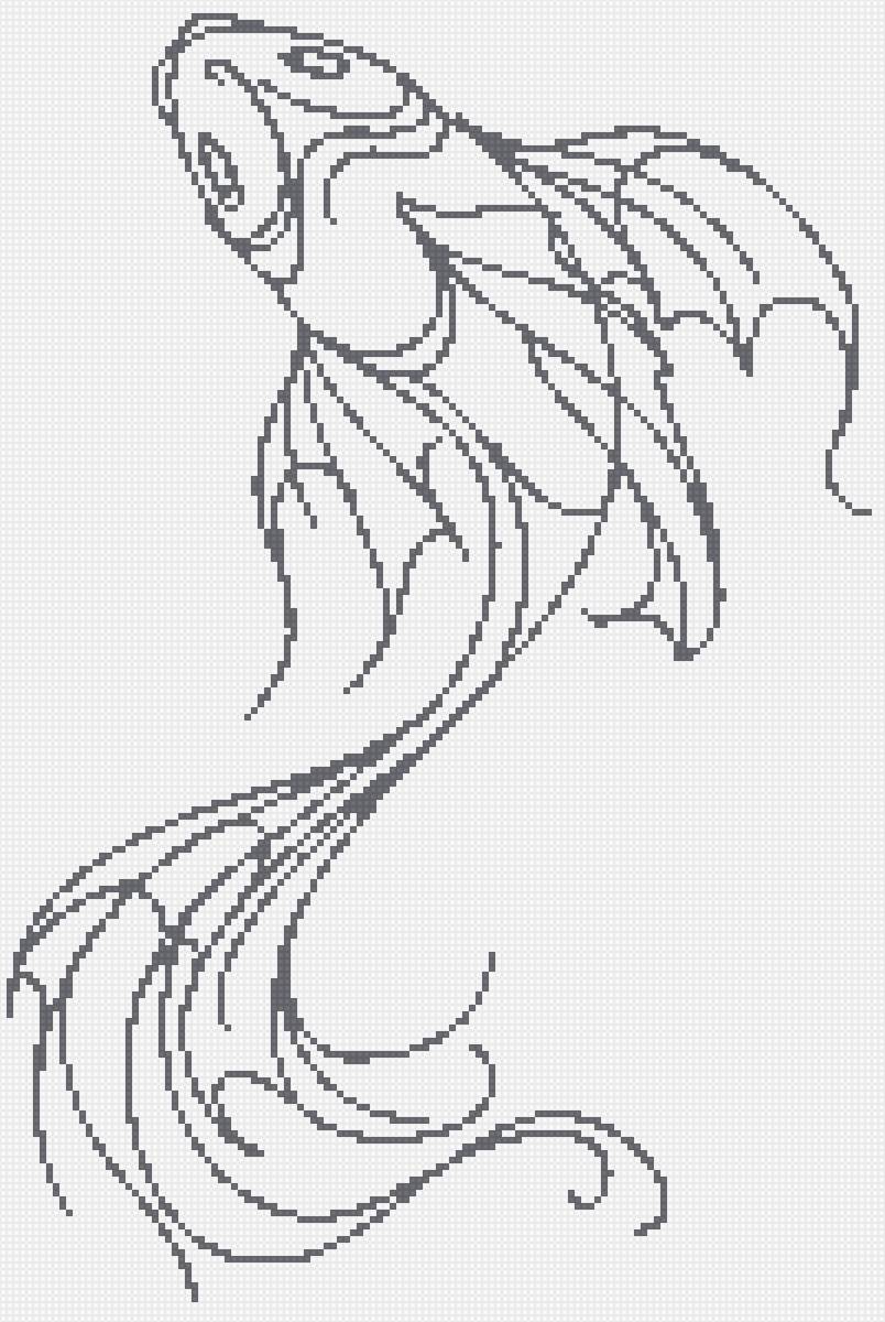 Рыбка.На джинсы - монохром - предпросмотр