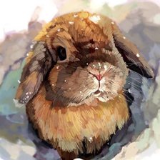 Схема вышивки «Кролик акварель»