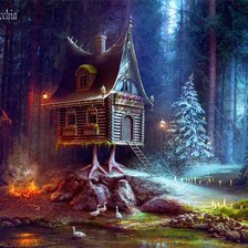 Схема вышивки «домик бабы Яги»