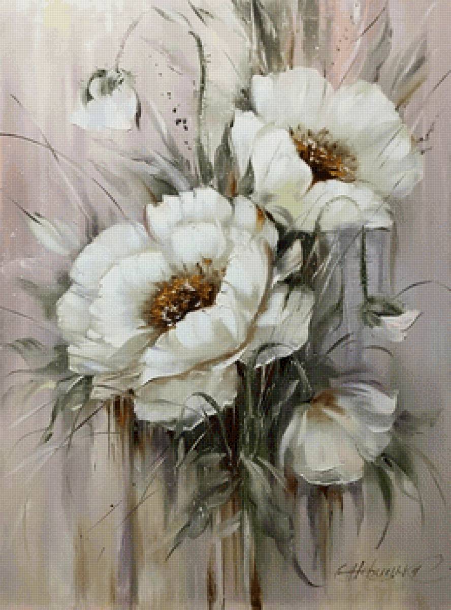 Акварельные цветы - цветы, живопись - предпросмотр