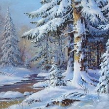 Схема вышивки «Зима в лесу»