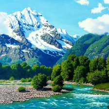 Схема вышивки «пейзаж горы»