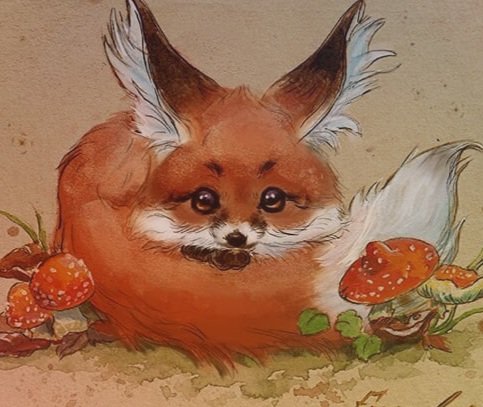 Лисенок - лисенок, гриб, мухамор - оригинал