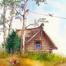 Схема вышивки «Домик в лесу»