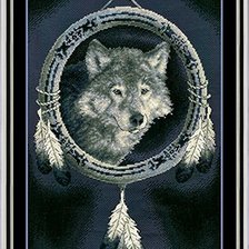 Схема вышивки «atrapasueños lobo»