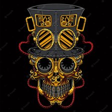 Схема вышивки «Череп стимпанк»
