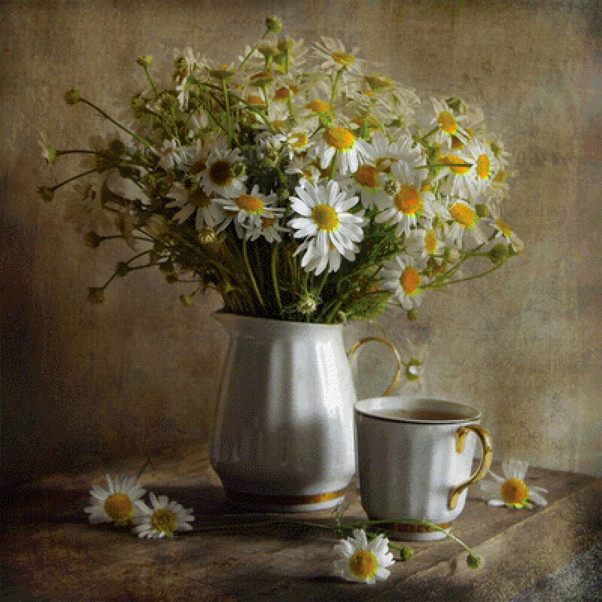 Букет ромашек - букет, натюрморт, ромашки - предпросмотр