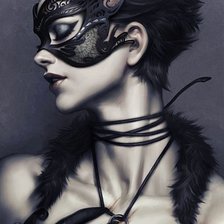 Схема вышивки «Женщина-кошка»