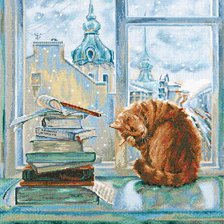 Схема вышивки «серебрянное утро»