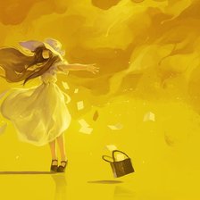 Схема вышивки «девушка в желтом»