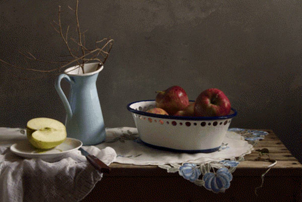 Яблоки - натюрморт, яблоки - предпросмотр