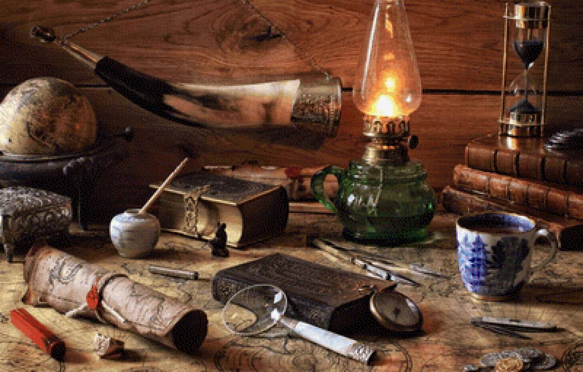 Старая карта - натюрморт, карта - предпросмотр