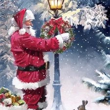 Santa and Lamp post