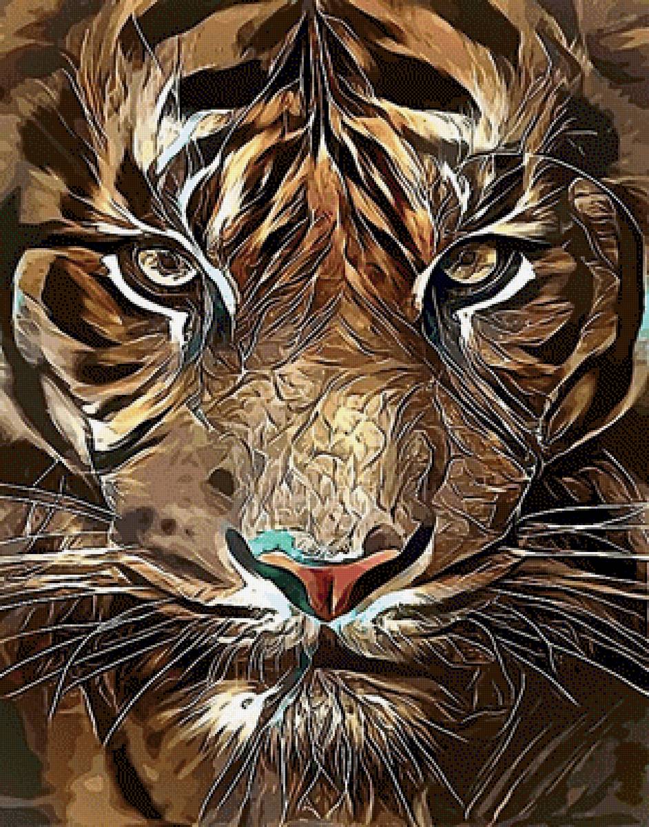 Портрет тигра - кошки, звери, тигры - предпросмотр