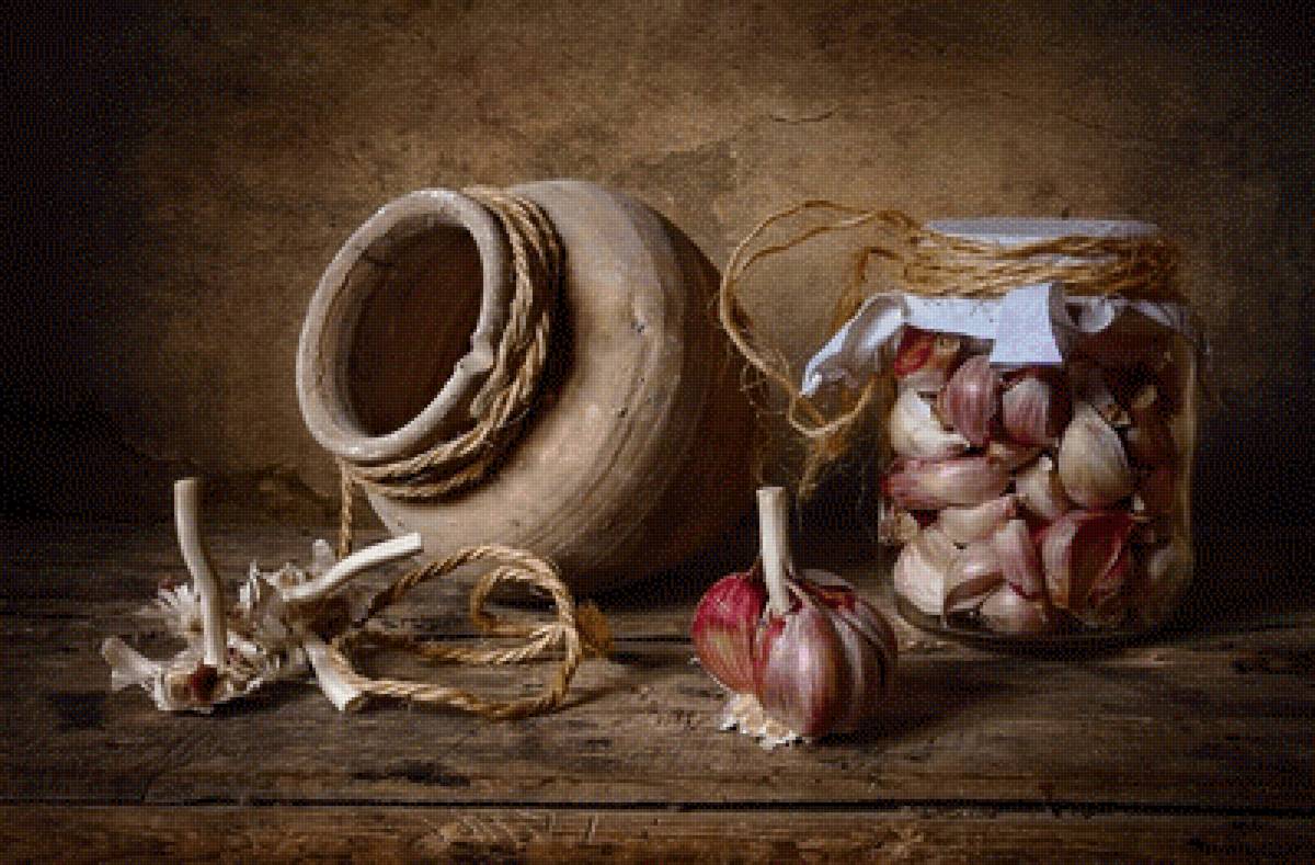 Натюрморт от сглазУ - натюрморт, кухня, чеснок - предпросмотр