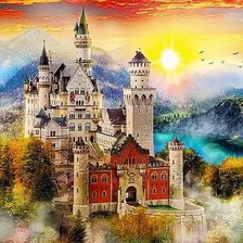 Схема вышивки «Нойшванштайн»