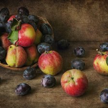 Схема вышивки «Яблоки и сливы»