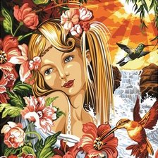 Схема вышивки «девушка»