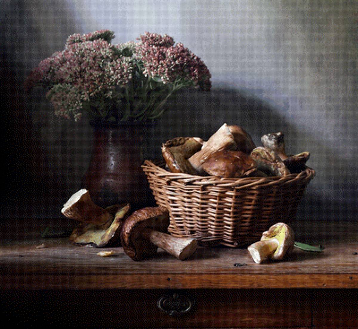 Грибы - грибы, натюрморт, букет - предпросмотр