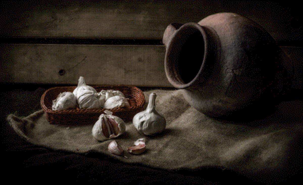 Чеснок - натюрморт, чеснок - предпросмотр