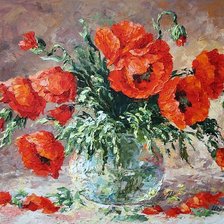 Схема вышивки «маки на столе.»