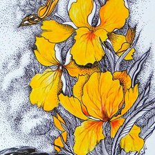 Схема вышивки «желтые ирисы.»