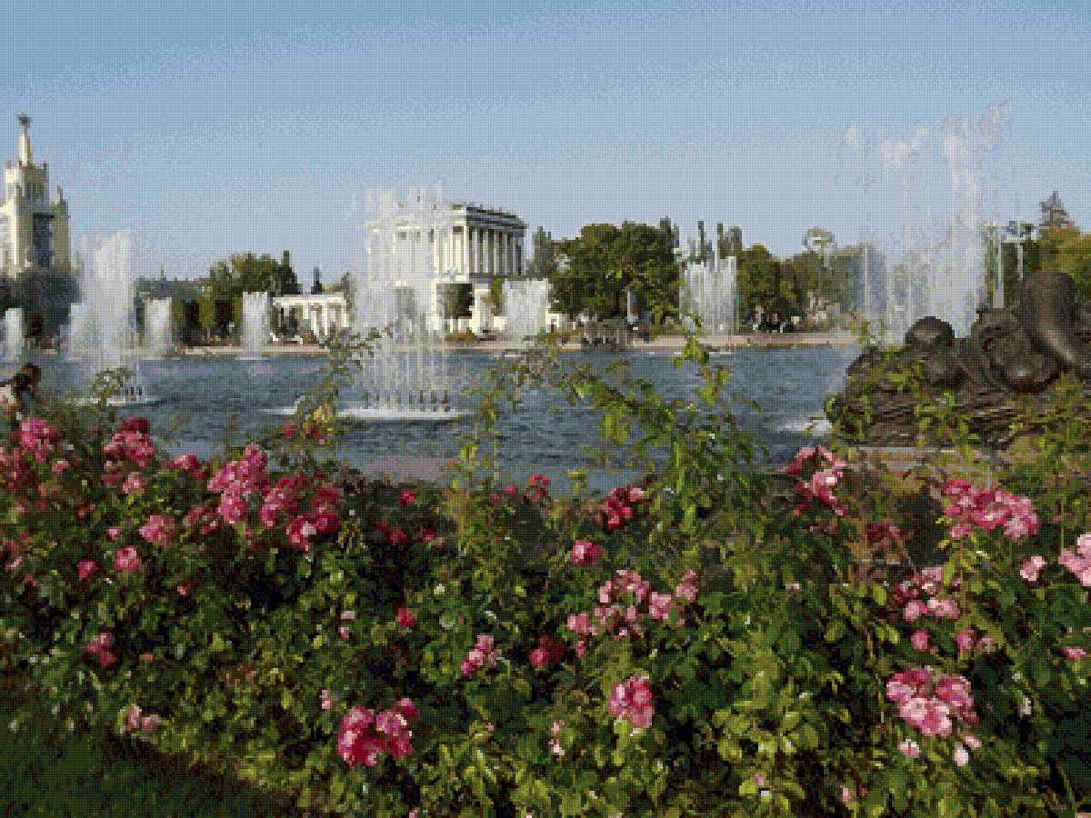 Фонтан на ВДНХ - цветы, вода, фонтан - предпросмотр