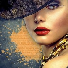 Схема вышивки «леди в шляпе»