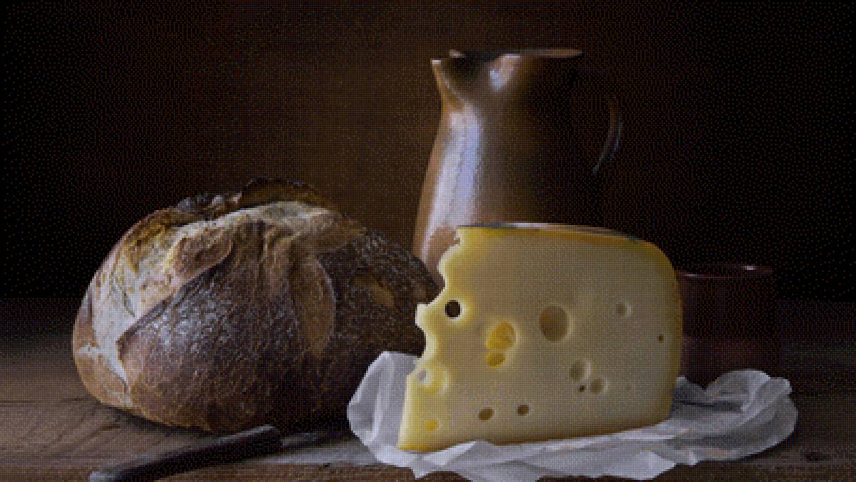 Натюрморт с сыром - кухня, натюрморт, хлеб, сыр - предпросмотр