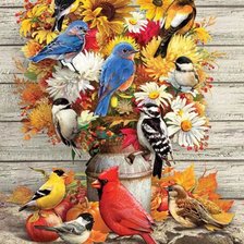 Схема вышивки «Птицы»