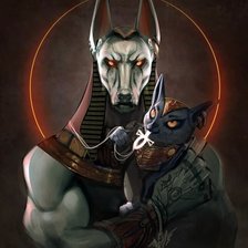 Схема вышивки «Анубис + Бастет»