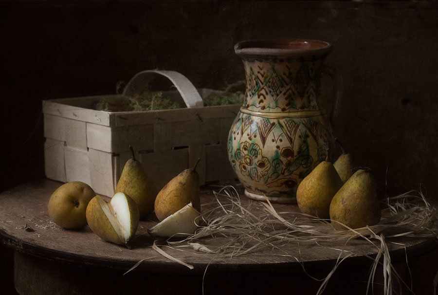 Груши - кувшин, натюрморт, груши - оригинал