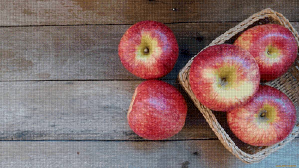 Яблоки - натюрморт, яблоки, корзина - предпросмотр