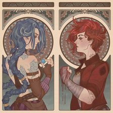 Схема вышивки «Arcane. Jinx & Vi»