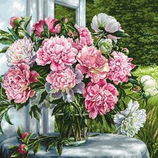 Схема вышивки «Букет пионов»